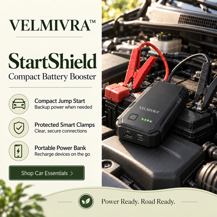 VELMIVRA™ StartShield Compact Battery Booster