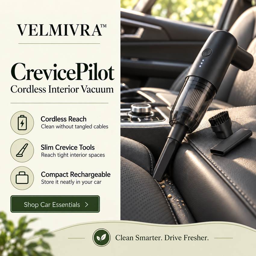 VELMIVRA™ CrevicePilot Cordless Interior Vacuum