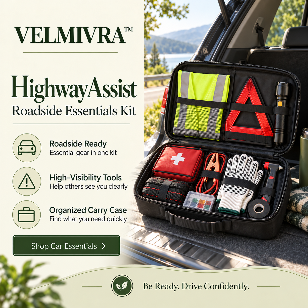 VELMIVRA™ HighwayAssist Roadside Essentials Kit