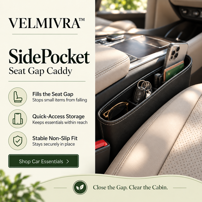 VELMIVRA™ SidePocket Seat Gap Caddy